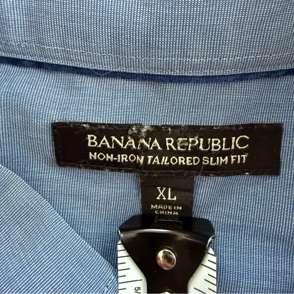 Banana Republic 100% Cotton Long Sleeve Button‎ Down Collar Shirt Blue XL EUC